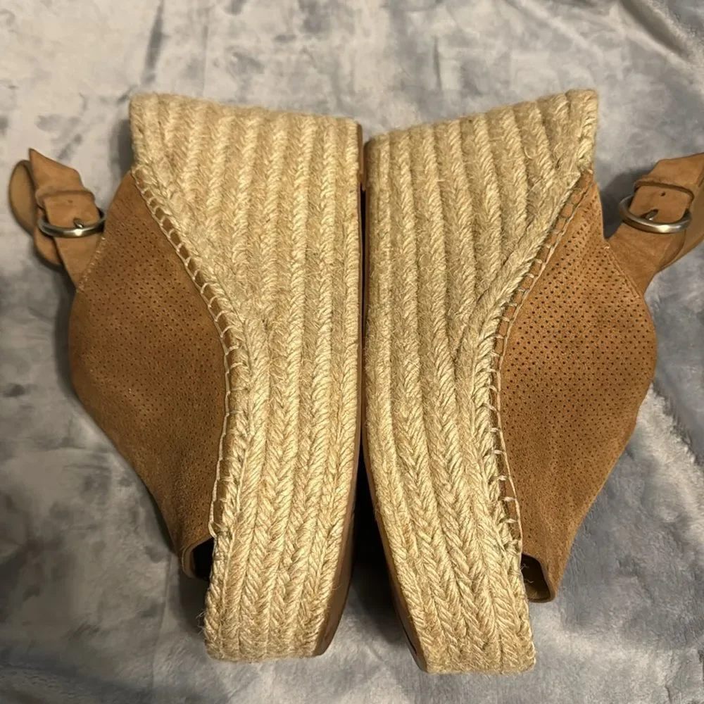 Marc Fisher Mlandela Suede and Raffia Platforms